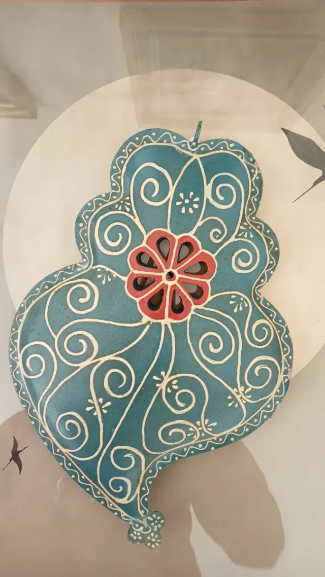 Corazón de Viana Portugués Metal Azul, blanco,rojo