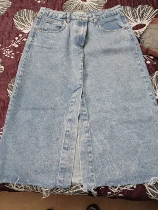 Falda vaquera larga Mango Talla 40