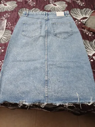 Falda vaquera larga Mango Talla 40