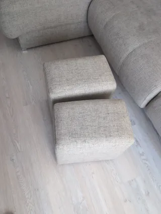 Sofá chaise longue beige tela antimanchas