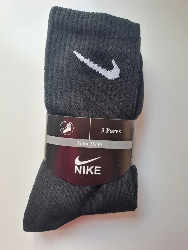 Calcetines Nike Negros Talla 35-40 (3 Pares)