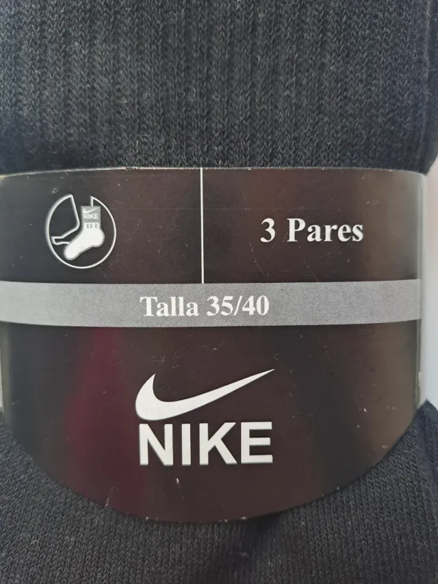 Calcetines Nike Negros Talla 35-40 (3 Pares)