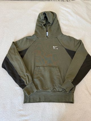 Sudadera Nike Air verde caqui unisex, talla S.