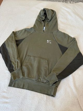 Sudadera Nike Air verde caqui unisex, talla S.