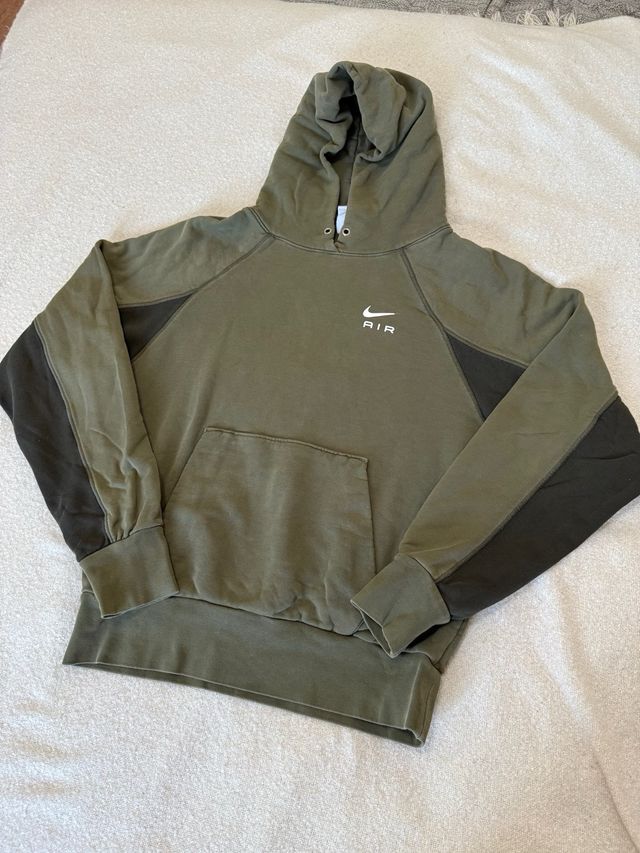 Sudadera Nike Air verde caqui unisex, talla S.