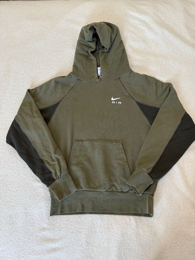 Sudadera Nike Air verde caqui unisex, talla S.