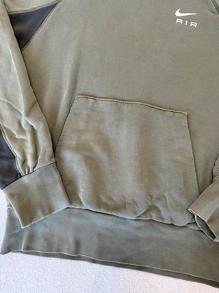 Sudadera Nike Air verde caqui unisex, talla S.