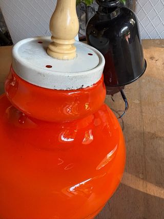 Lampadario Vetro Arancione Vintage Anni '60