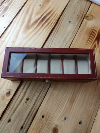Joyero de piel para 6 relojes