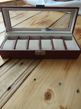 Joyero de piel para 6 relojes