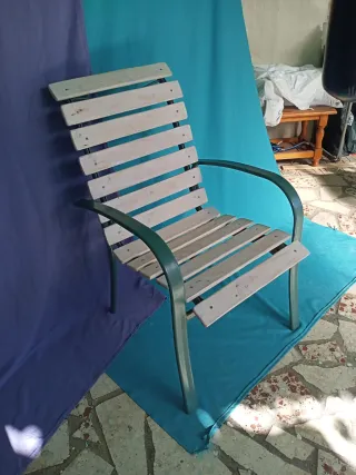 Silla rústica madera y metal