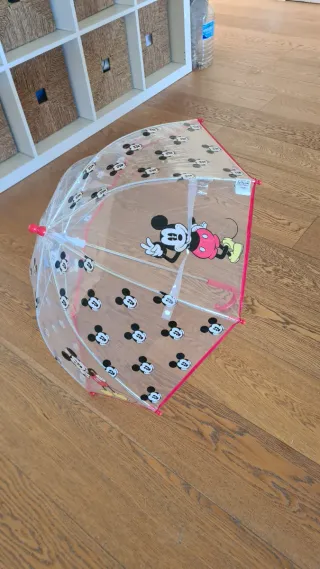 Paraguas infantil transparente Disney Mickey nuevo