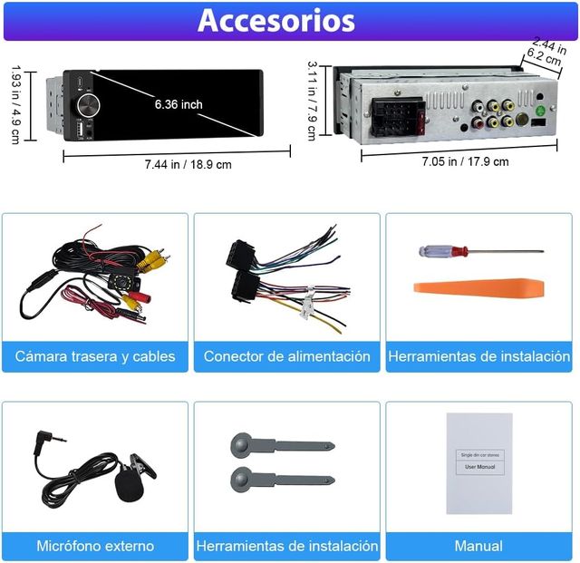 NUEVO - Radio Coche 1 DIN Pantalla Táctil