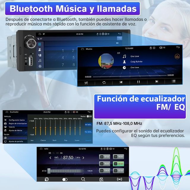 NUEVO - Radio Coche 1 DIN Pantalla Táctil