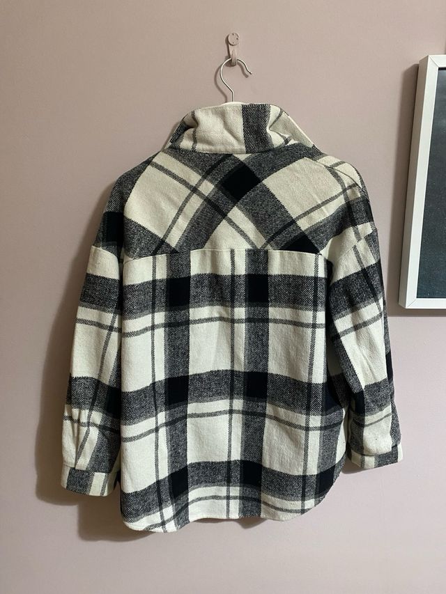 Chaqueta cuadros blanco y negro
