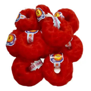 Lote 20 ovillos lana Mohair rojo