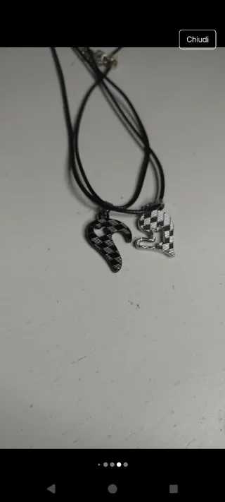 2 collane a cuore con scritta in acciaio