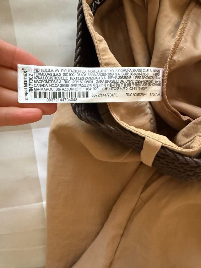 Bermudas Zara Talla M Cinturón Madera