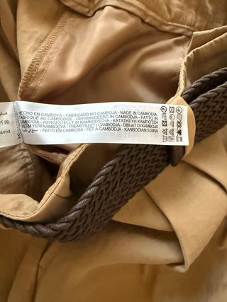 Bermudas Zara Talla M Cinturón Madera