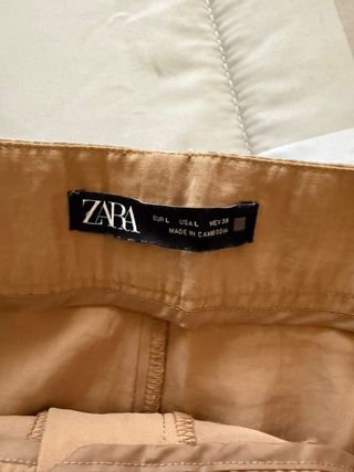 Bermudas Zara Talla M Cinturón Madera