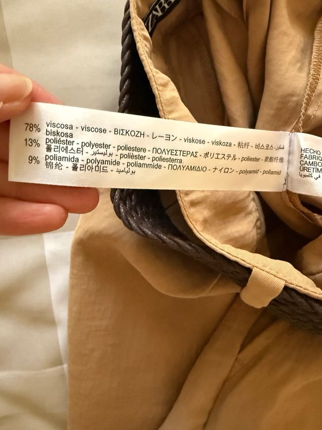 Bermudas Zara Talla M Cinturón Madera