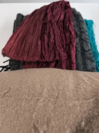 Lote 8 bufandas señora gris y morado