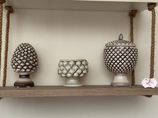 Set 3 Pigne Ceramica Decorazione