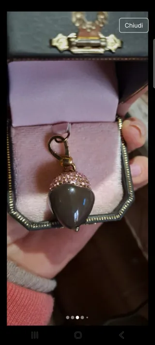 Ciondolo Juicy Couture Acorn Rosa Marrone