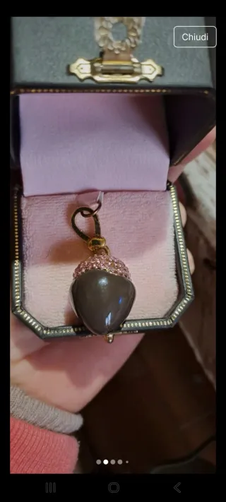 Ciondolo Juicy Couture Acorn Rosa Marrone