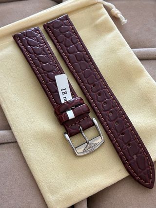 Correa de reloj de piel marrón para Longines