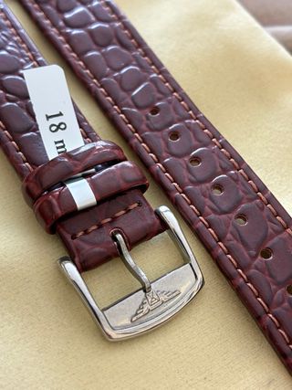 Correa de reloj de piel marrón para Longines