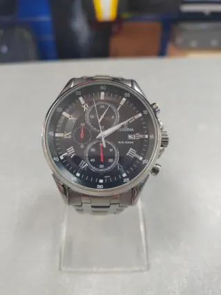 Reloj Festina Cronógrafo Negro y Plateado