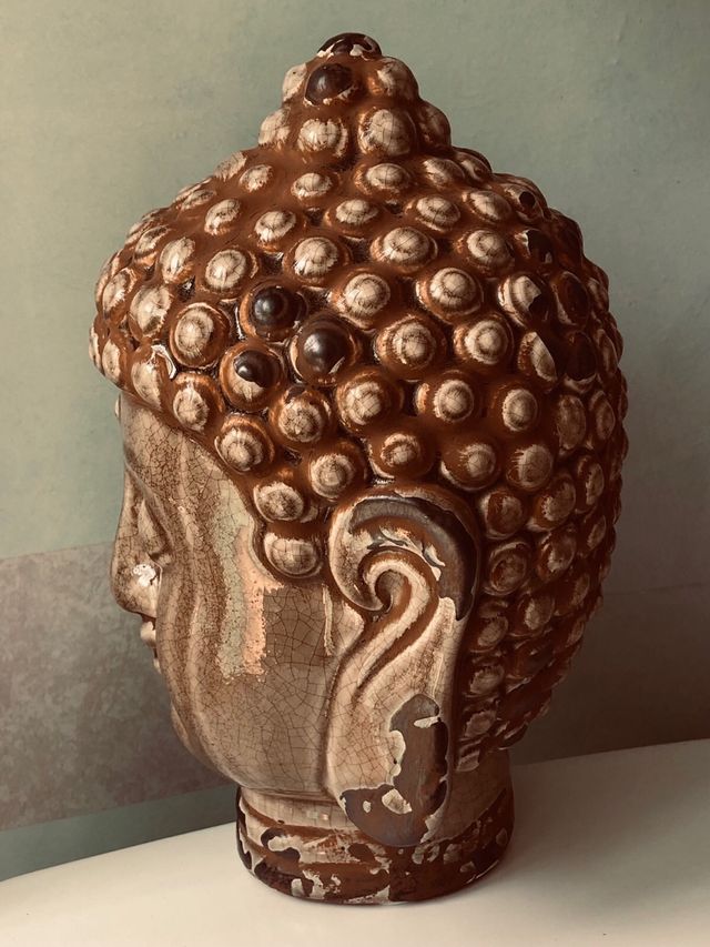 Testa di Buddha in ceramica