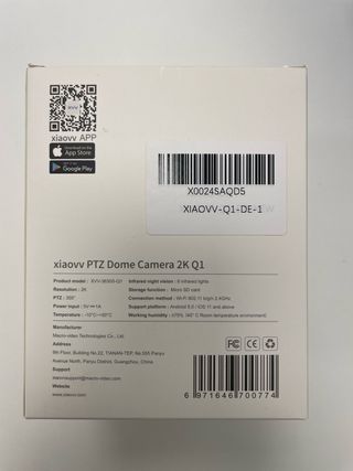 Cámara Vigilancia xiaovv PTZ Mod Q1