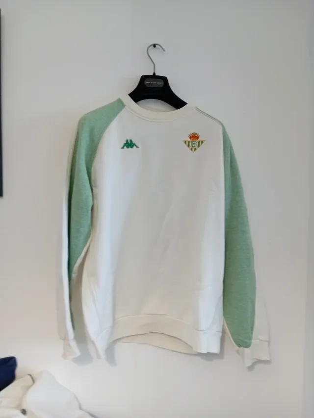 Sudadera Kappa Hombre Blanca y Verde