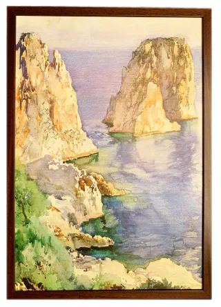 Capri I Faraglioni Stampa con cornice cm 33x48