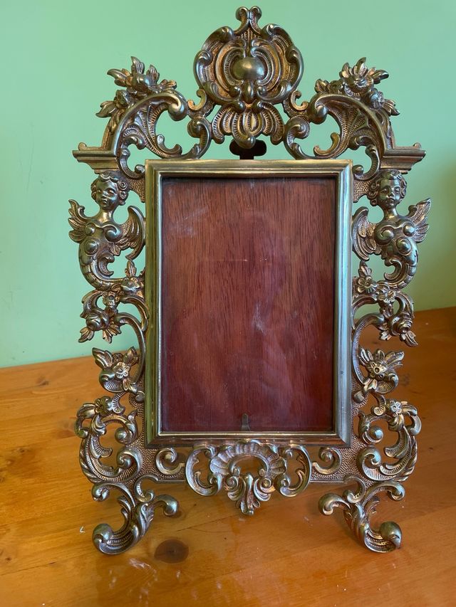 Portafotos antiguo dorado barroco