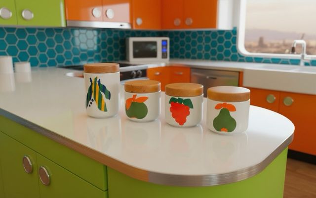 Set 4 barattoli ceramica Franco Pozzi Design