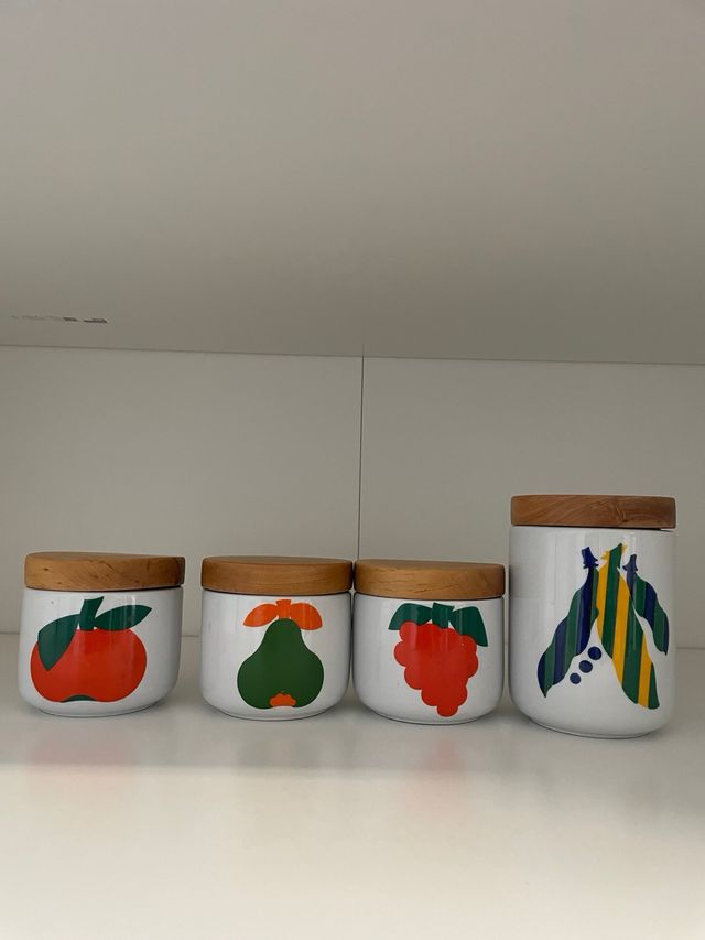 Set 4 barattoli ceramica Franco Pozzi Design