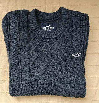 Jersey Hollister Azul Grisáceo Lana