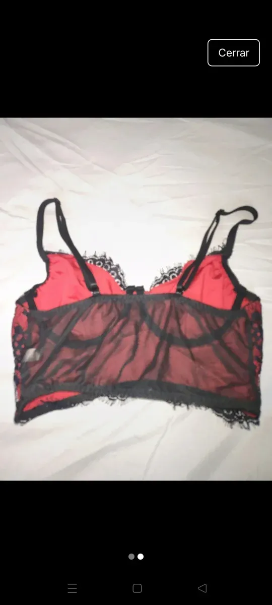 Top encaje rojo y negro