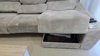 Sofá Chaiselongue Beige/Gris