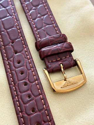 Correa de reloj de piel marrón para reloj Longines