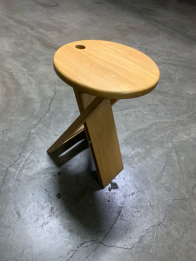 Taburete de madera plegable
