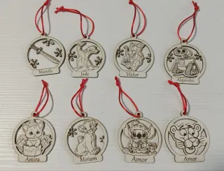 Bolas Navidad Madera Personalizadas