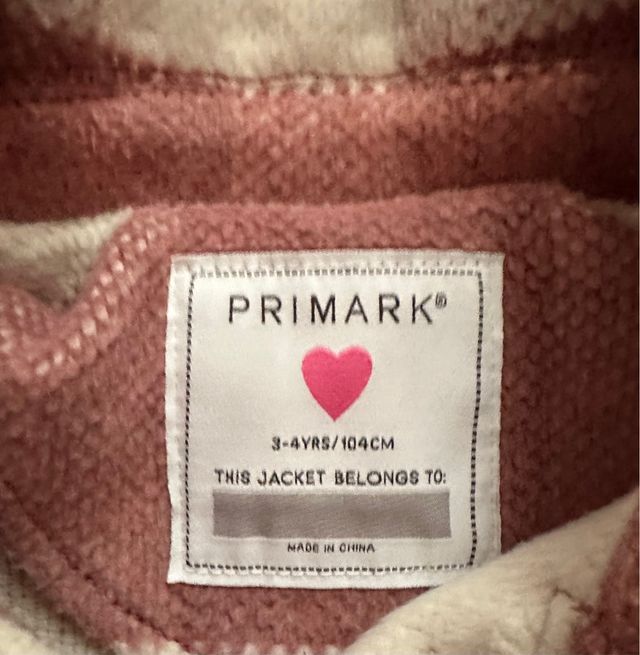 Abrigo cuadros niña Primark