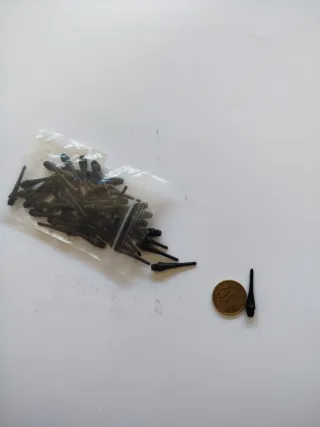 50 Puntas de Dardos de Plástico Negras