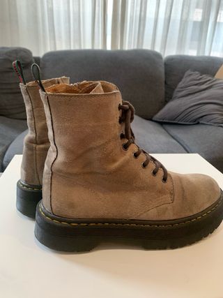 Botines Beige/Marrón con Cordones