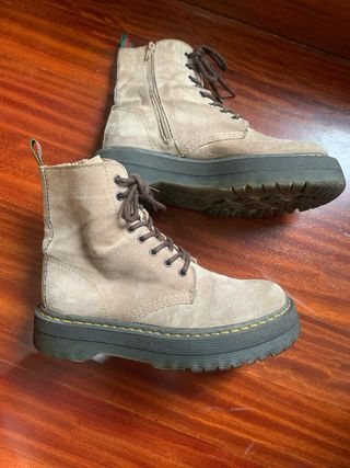 Botines Beige/Marrón con Cordones