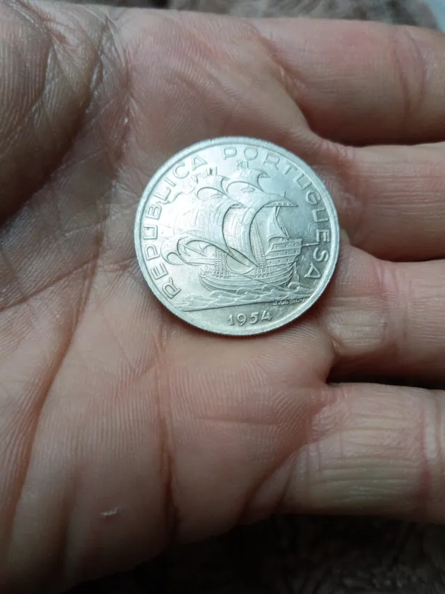 Moneda 10 Escudos Portugal Plata